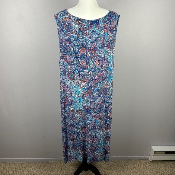 Cynthia Rowley Artsy Multicolour Sleeveless Maxi Dress 3X - Picture 15 of 15